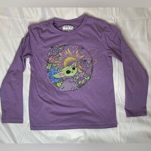 Girl’s StarWars Baby Yoda Purple Long Sleeve Shirt